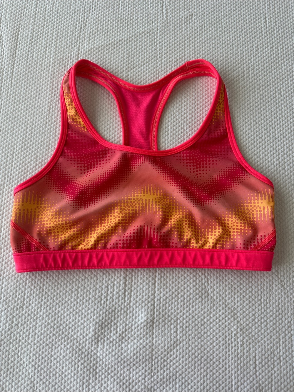 Champion Double Dry Racerback Sports Bra Pink Orange Large